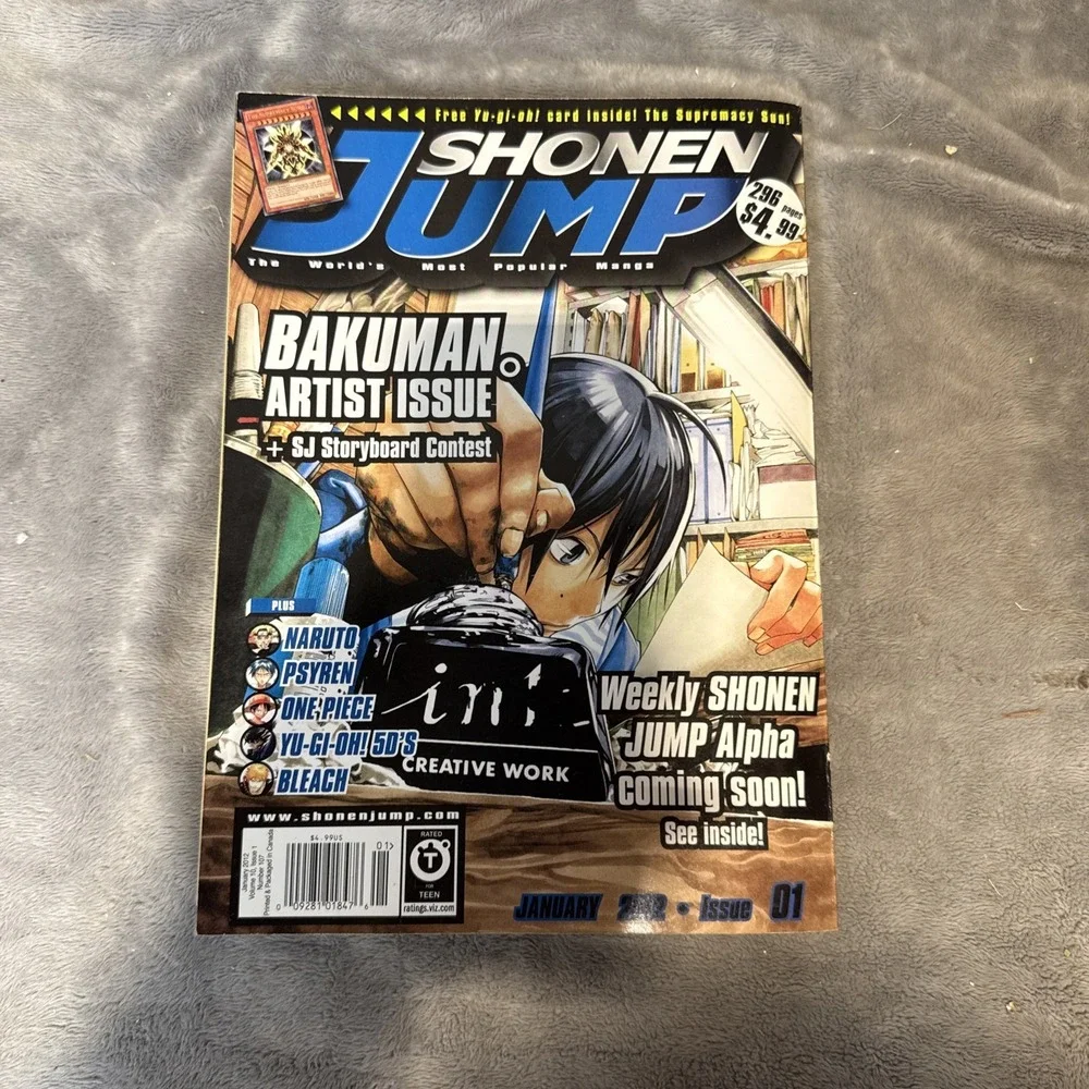 Shonen Jump Manga Jan 2012 Vol. 01 Magazine Anime Comic Book W Card Attached